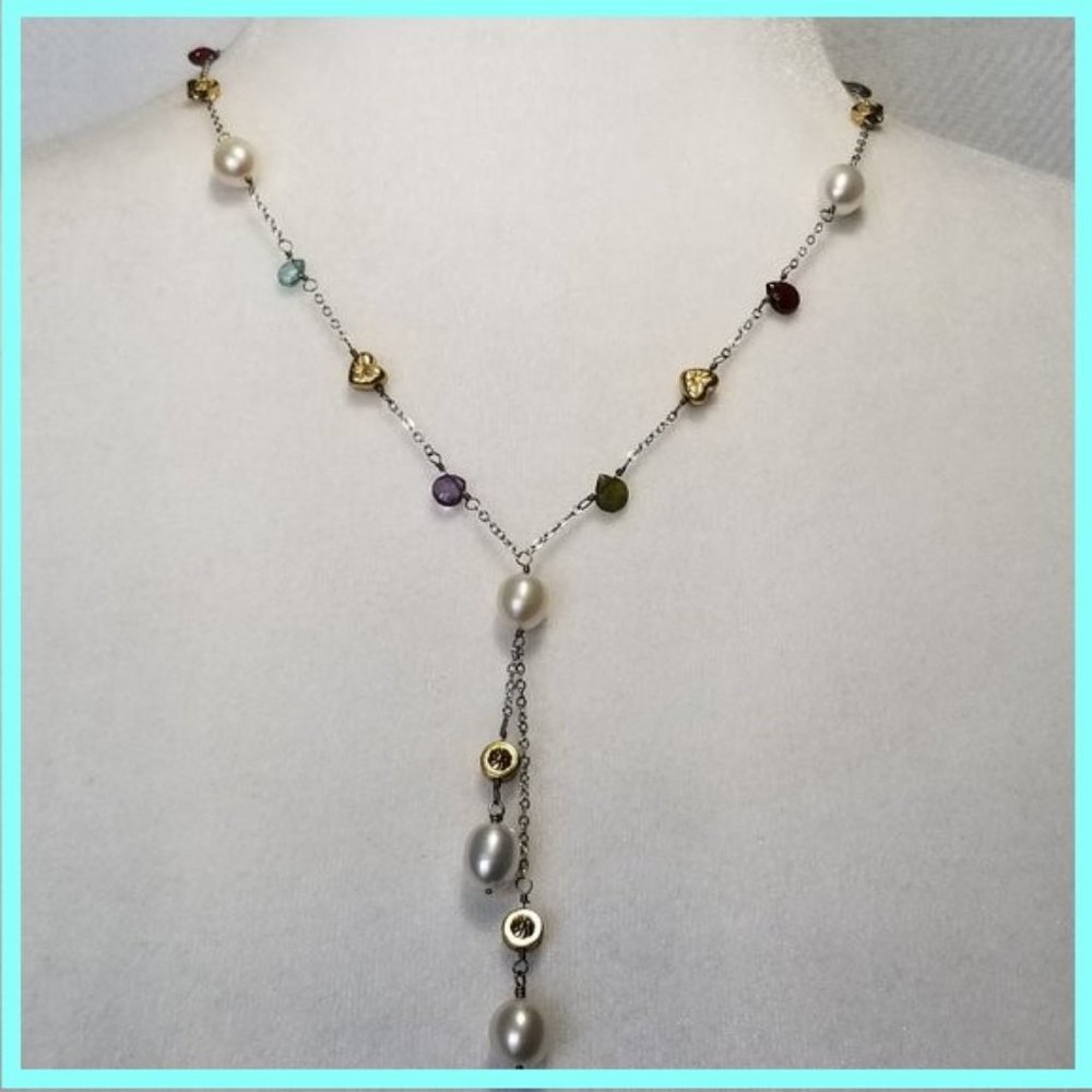 Brighton Lariat Necklace Semi-Precious Stones